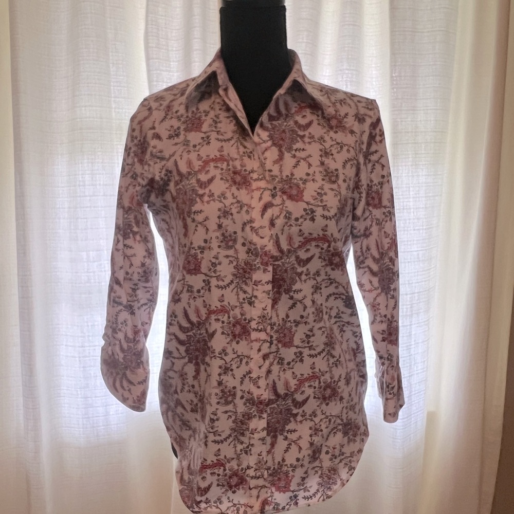 Chaps floral blouse size S/P